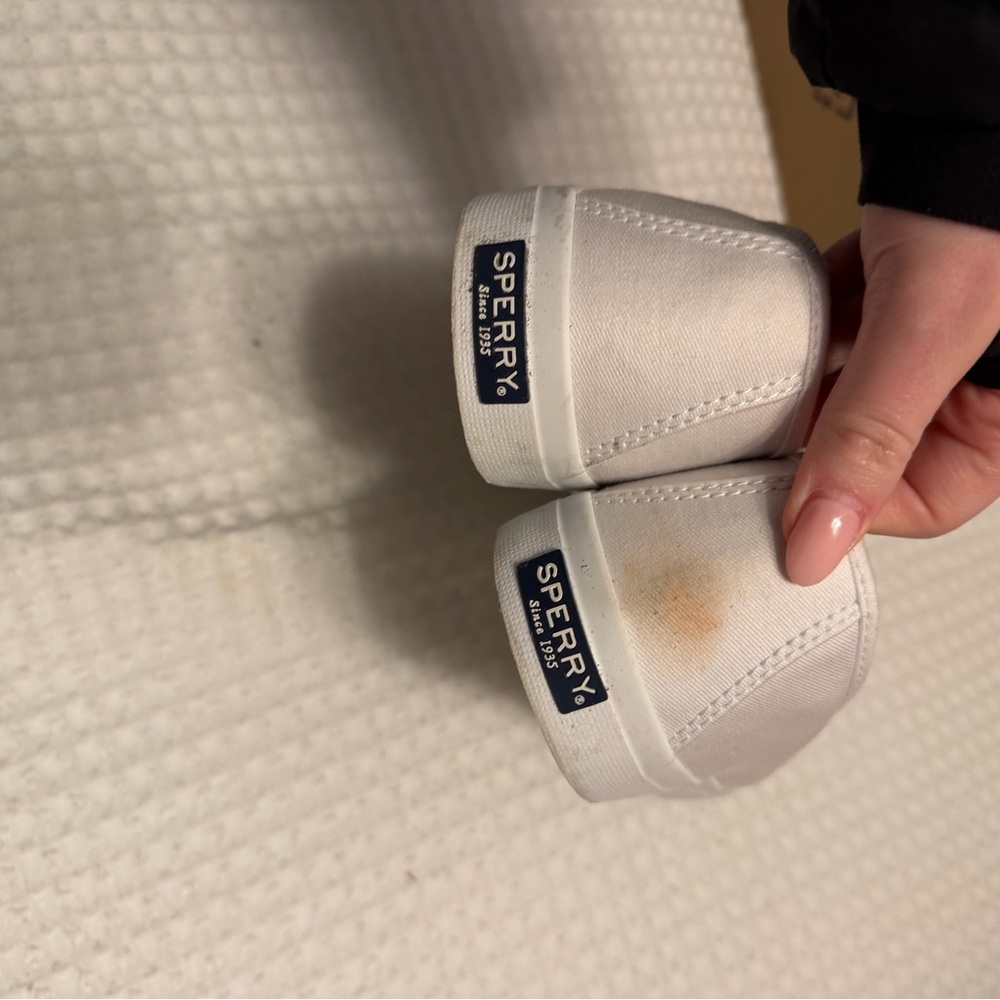 Sperry Off-White Canvas Slip-Ons - Picture 3 of 3